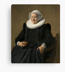 Portrait of an Elderly Oil Painting Lady by Frans Hals Canvas Print