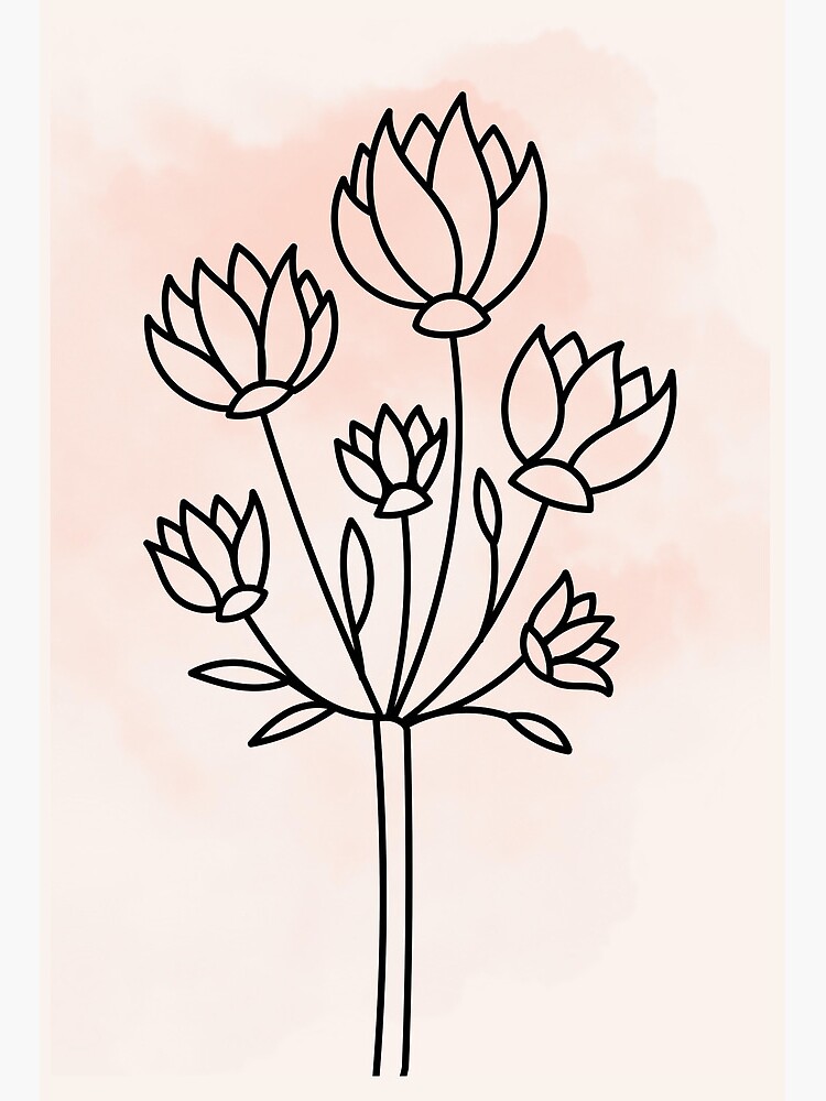 lotus flower line art - minimalist line art printable floral