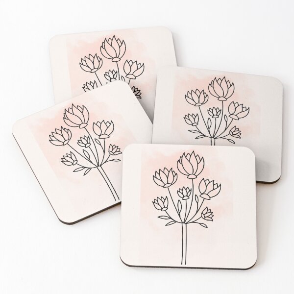 Item preview, lotus flower line art - minimalist line art printable floral - lotus line wall art design designed and sold by Softlife.