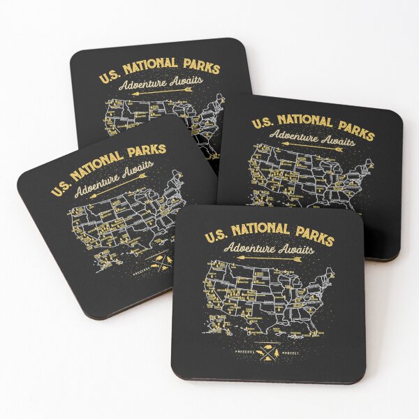 Item preview, 62 National Parks Map Gifts US Park Vintage Camping Hiking designed and sold by BennetJaco.