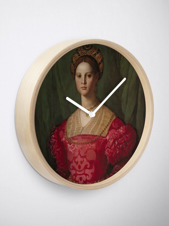 Alternate view of A Young Woman and Her Little Boy Oil Painting by Agnolo Bronzino Clock
