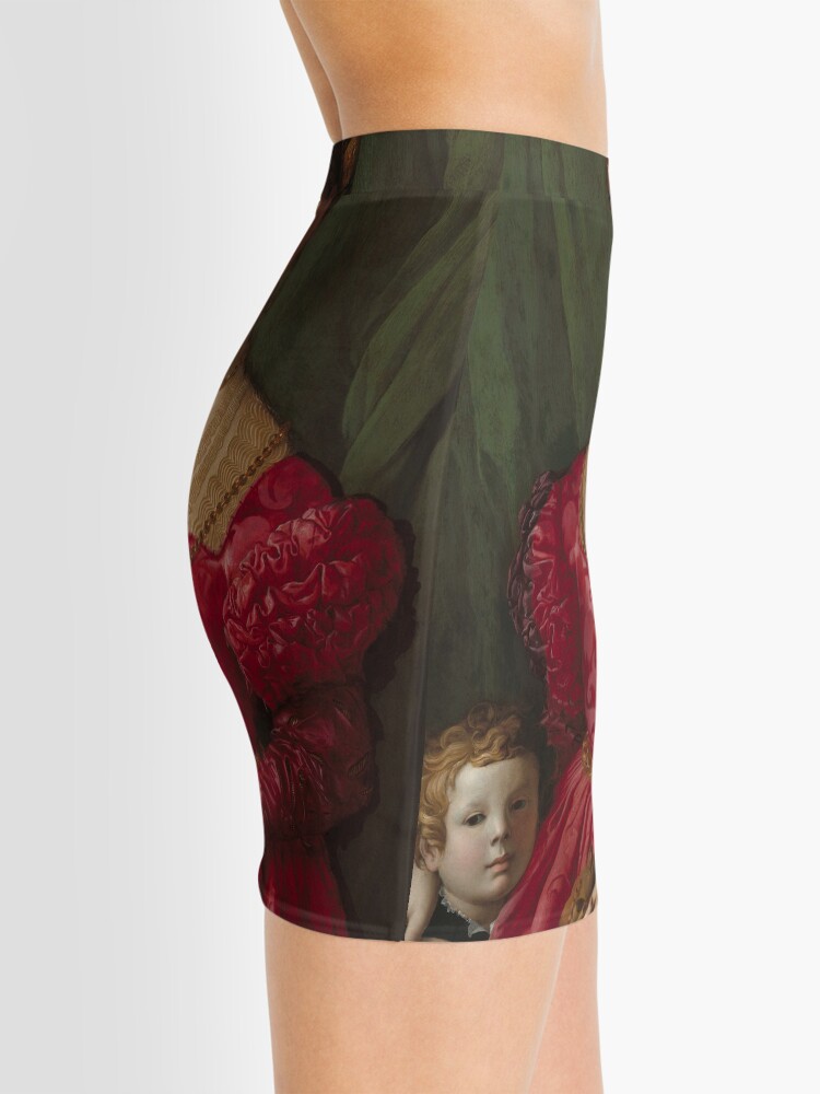 Alternate view of A Young Woman and Her Little Boy Oil Painting by Agnolo Bronzino Mini Skirt