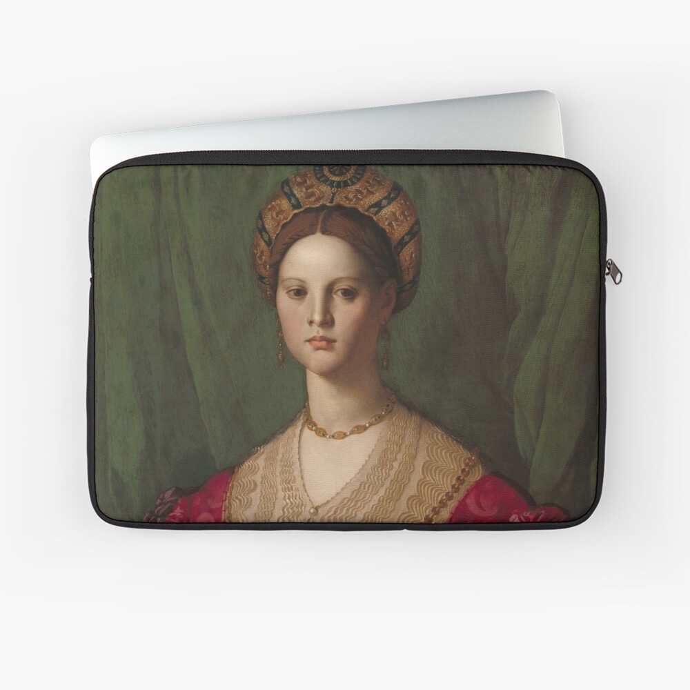 A Young Woman and Her Little Boy Oil Painting by Agnolo Bronzino Laptop Sleeve