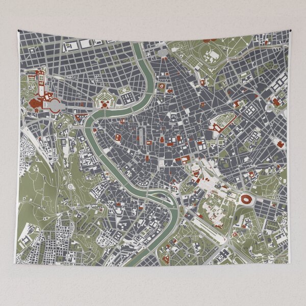 Item preview, Rome city map engraving designed and sold by PlanosUrbanos.