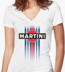 Martini Racing stripe Women's Fitted V-Neck T-Shirt