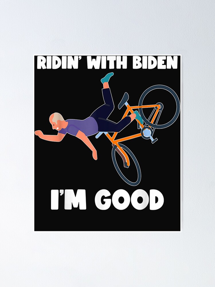 Biden Falls Off Bike Joe Biden Falling Off His Bicycle Funny | Art Board  Print