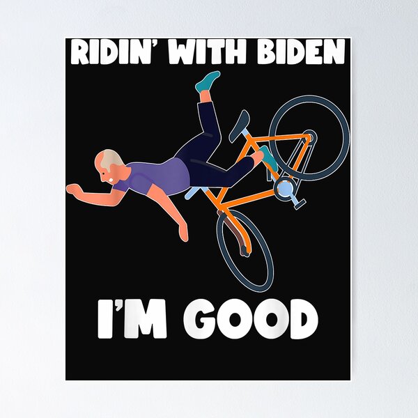 Biden Falls Off Bike Joe Biden Falling Off His Bicycle Funny Art Board  Print for Sale by BIAWSOME