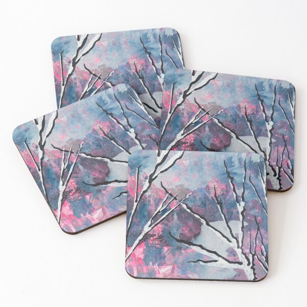 Item preview, Trees in winter - abstract painting designed and sold by Marlene Wagenhofer.