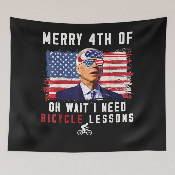Item preview, Merry 4th of July Biden Bike Bicycle falls Off funny designed and sold by Lynette1241.
