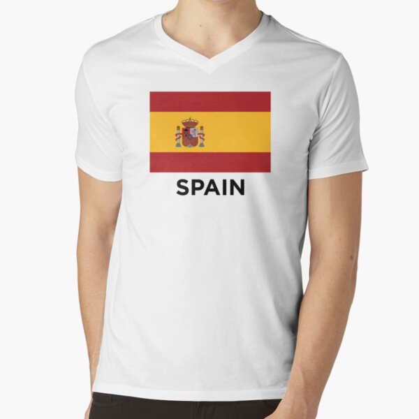 Spain Flag With Text (On White)\