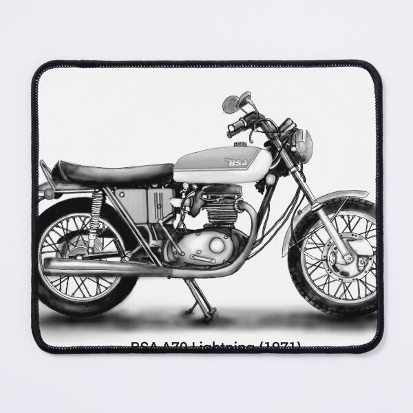 Item preview, Drawing Vintage Classic Motorbike BSA A70 - B&W designed and sold by GaalArt.