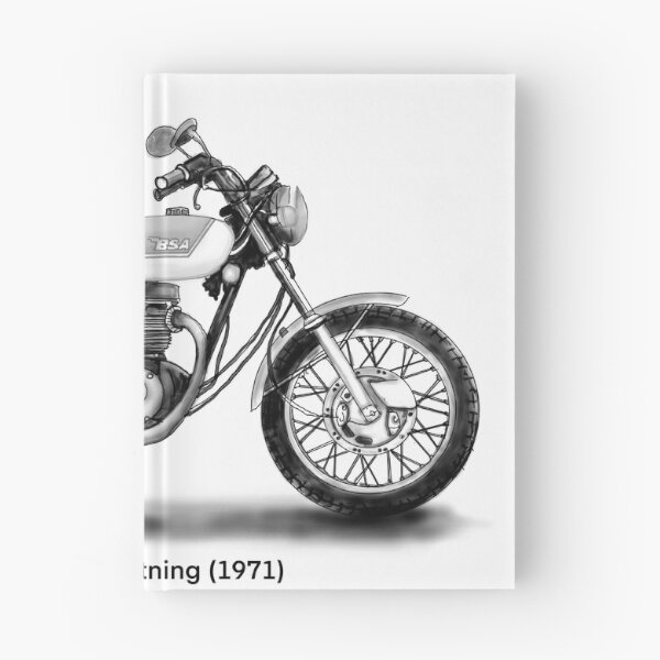 Item preview, Drawing Vintage Classic Motorbike BSA A70 - B&W designed and sold by GaalArt.