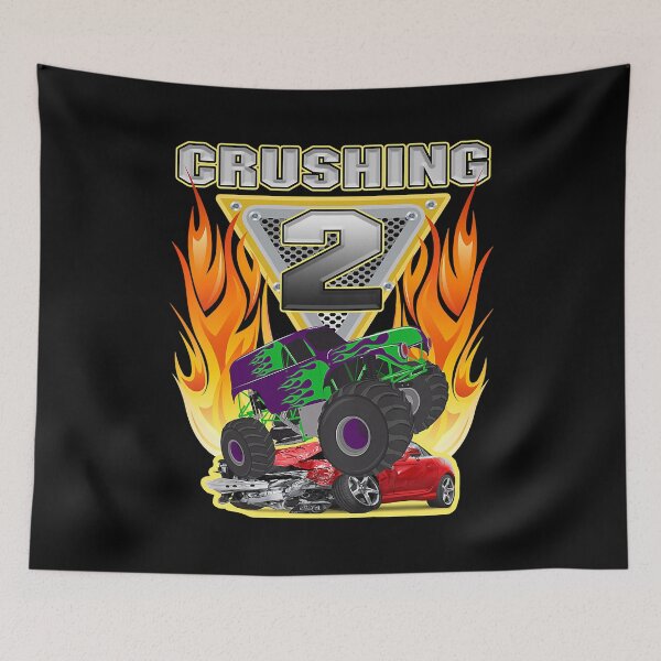 Item preview, Monster Truck Crushing Being 2 Two Years Old 2nd Birthday designed and sold by MalloWilli.
