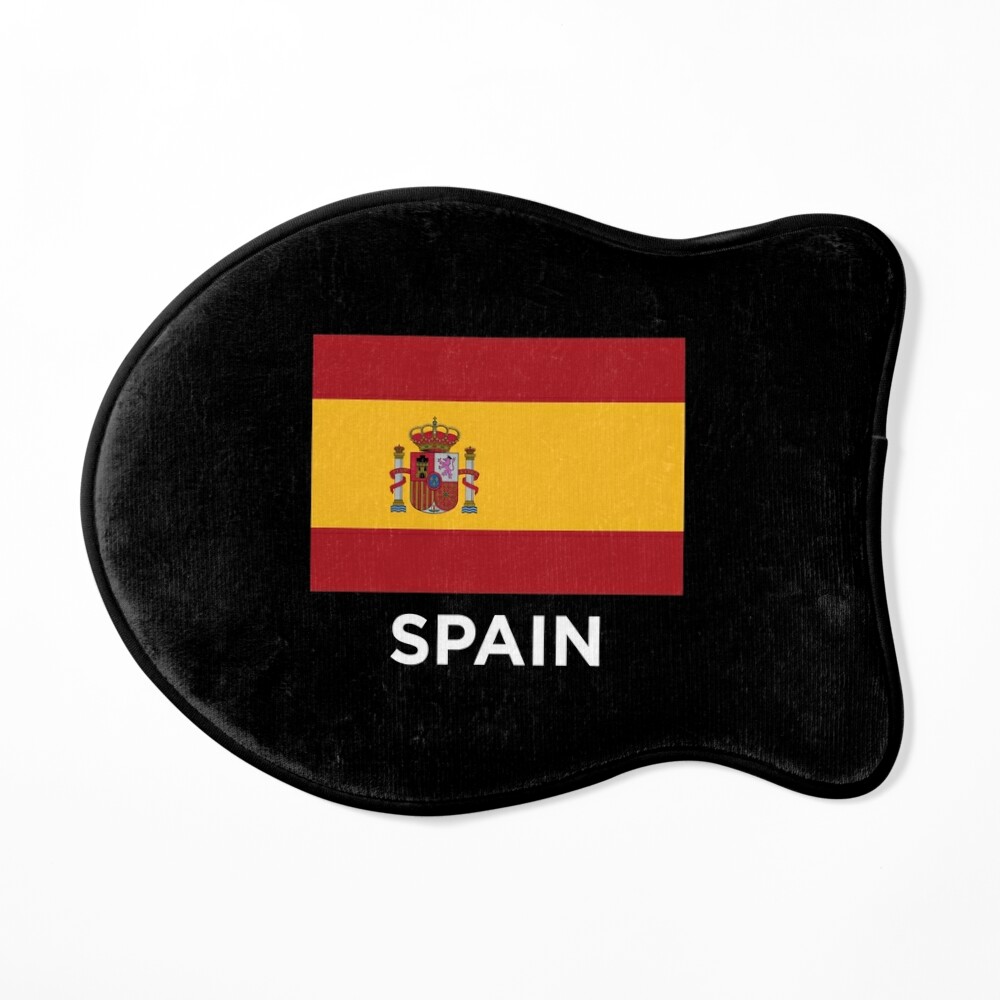 Spain Flag With Text (On Black)