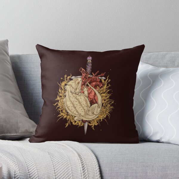 Gilded Dragon Throw Pillow