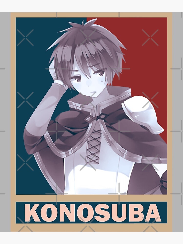 Kazuma Satou Konosuba Anime Vaporwave Grey Poster for Sale by JolantaLemke