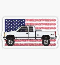 88-98 White USA 4x4 Sticker