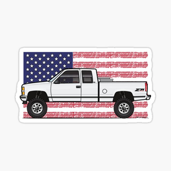88-98 White USA 4x4 Sticker