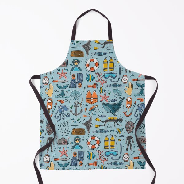Item preview, Scuba Diving. Underwater activity. Summer vacation concept, marine. Diving equipment, hand drawing style. designed and sold by Kudryashka.