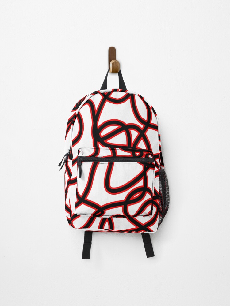Thumbnail 1 of 3, Backpack, Abstract pattern - red. designed and sold by kerens.