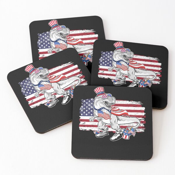 Item preview, Dinosaur T-Rex 4th of July Boys Kids American Flag Dino designed and sold by ElizabethWyland.