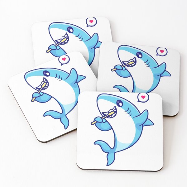 Item preview, cute shark brushing teeth designed and sold by MethukaT.