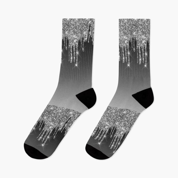 Item preview, Silver Gray Glitter Dripping  designed and sold by TrendyGlitter.