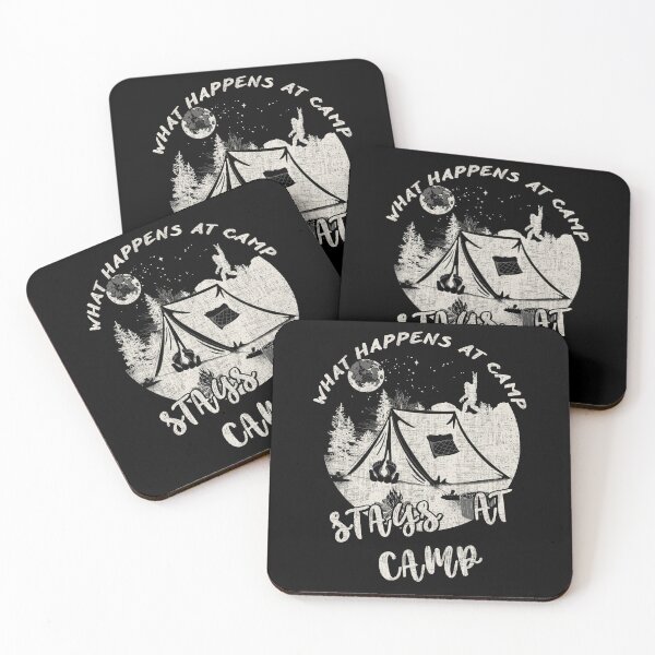 Item preview, What happens at camp stays at camp – Funny camping quote  designed and sold by yococo.