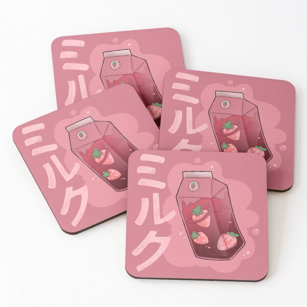 Item preview, Pink Strawberry Milk, Strawberry, Kawaii, Pink Design, Strawberry Cow, Handmade, Milk carton designed and sold by Mossysplashart.