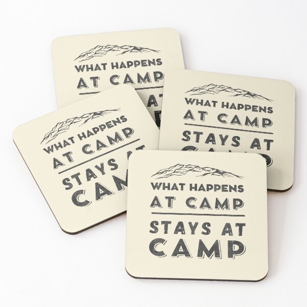 Item preview, What happens at camp stays at camp – funny camping quote  designed and sold by yococo.