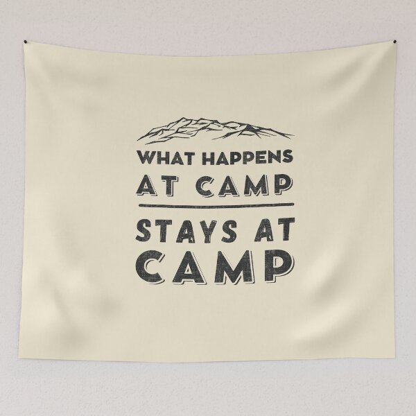 Item preview, What happens at camp stays at camp – funny camping quote  designed and sold by yococo.