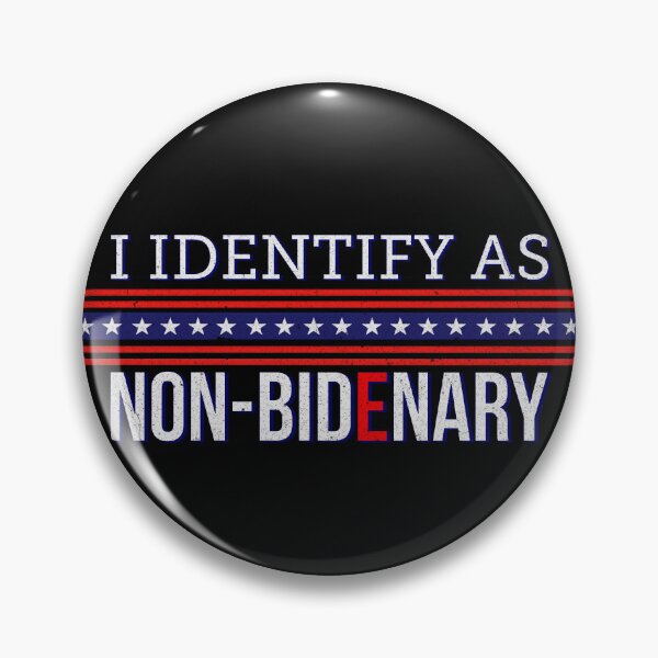Item preview, I identify as non-bidenary funny hilarious distressed minimalist vintage USA flag hilarious art meme designed and sold by Infdesigner.
