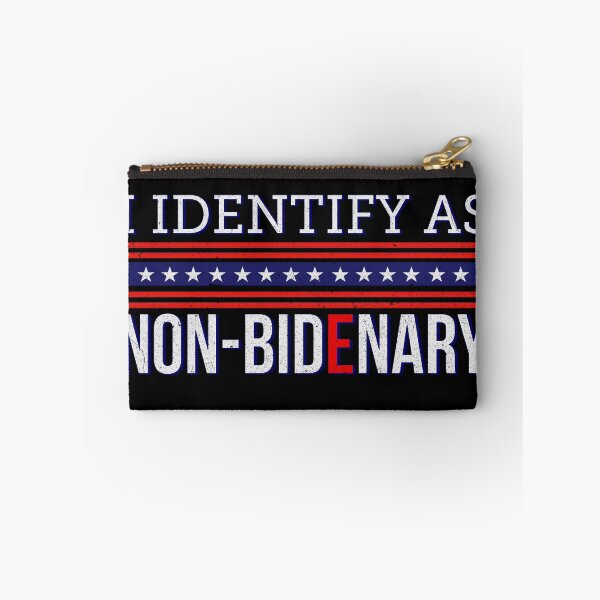 Item preview, I identify as non-bidenary funny hilarious distressed minimalist vintage USA flag hilarious art meme designed and sold by Infdesigner.
