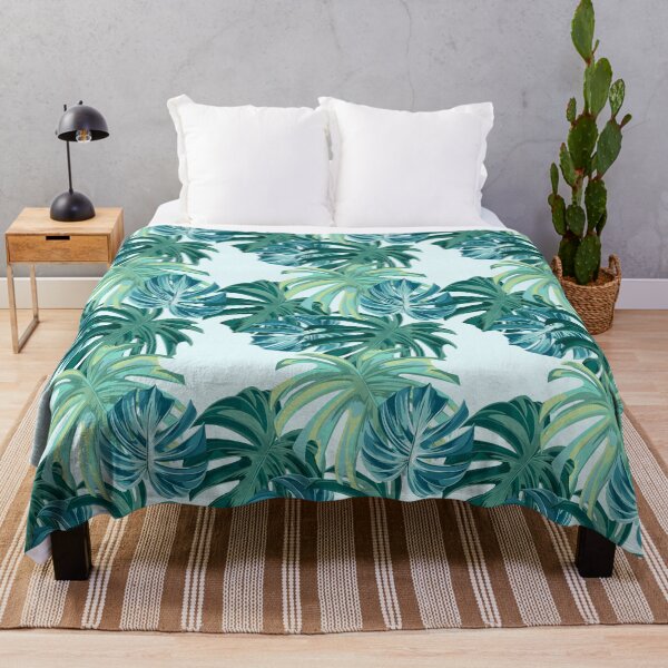Item preview, Green and Blue Tropical Leaves Pattern designed and sold by Jaydee001.