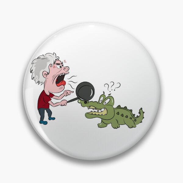 Item preview, frying pan | funny crocodile | old man vs crocodile | get off my lawn designed and sold by agiadesigns.