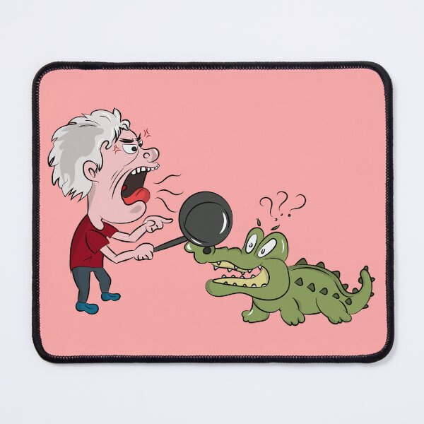 Item preview, frying pan | funny crocodile | old man vs crocodile | get off my lawn designed and sold by agiadesigns.