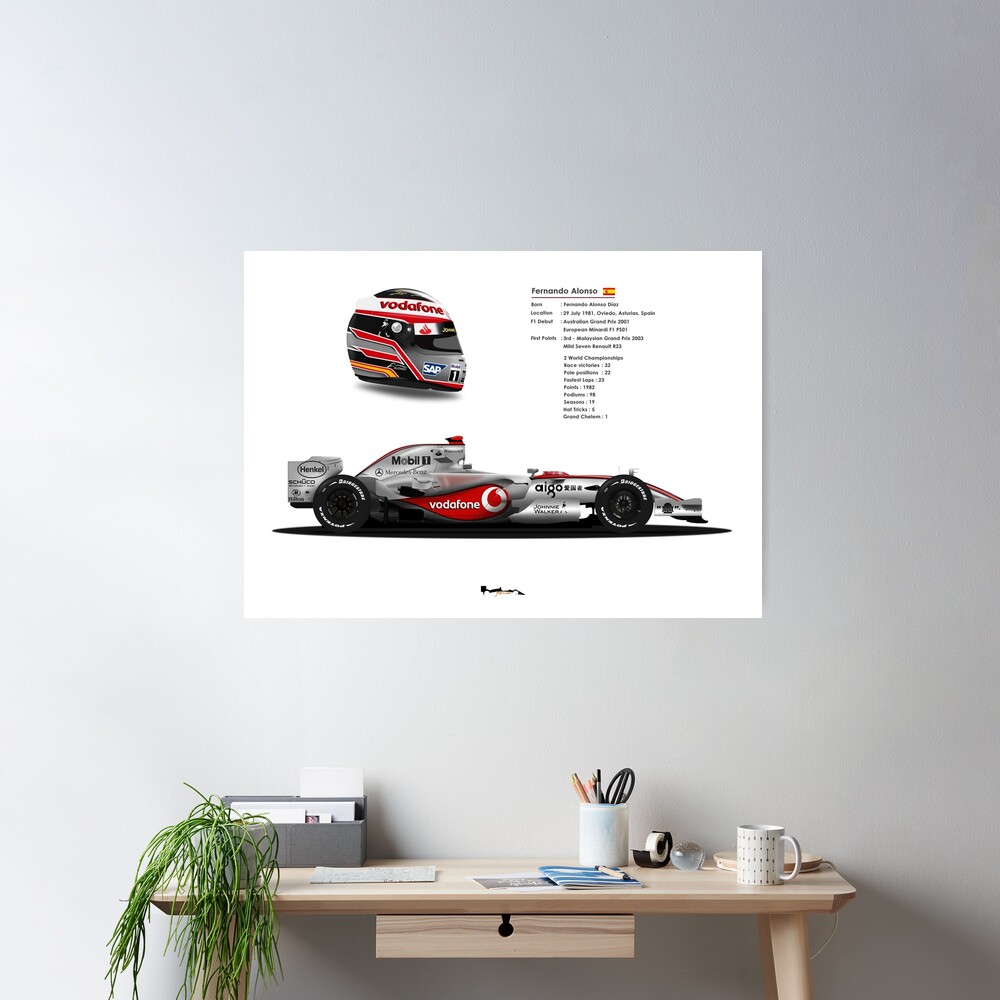 Fernando Alonso Signed Pre Printed Autograph A4 Photo Gift