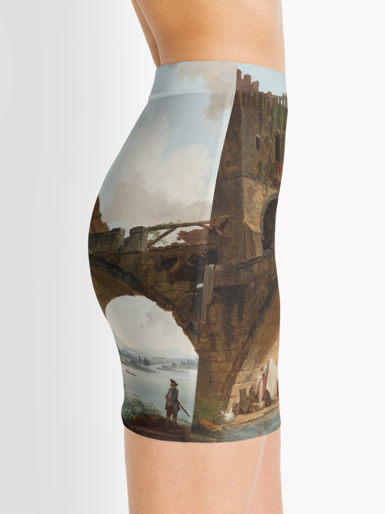Alternate view of The Ponte Salario Oil painting by Hubert Robert Mini Skirt