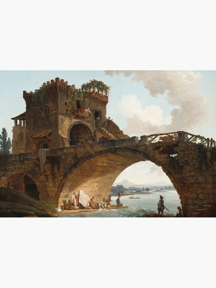 The Ponte Salario Oil painting by Hubert Robert by podartist