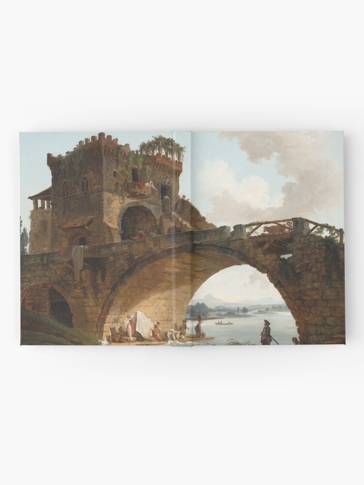 Alternate view of The Ponte Salario Oil painting by Hubert Robert Hardcover Journal