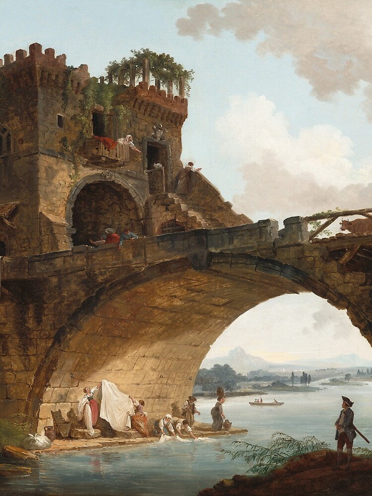 The Ponte Salario Oil painting by Hubert Robert by podartist