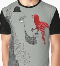 Camiseta gráfica Darwin y pájaro rojo