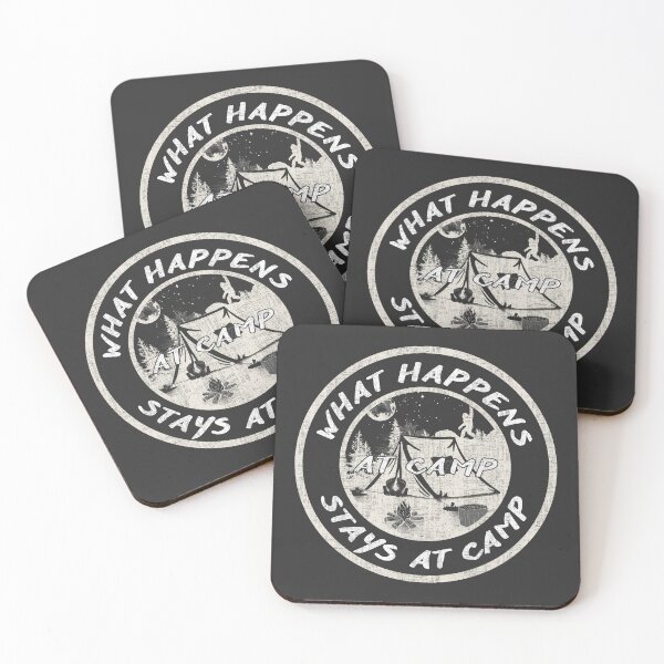 Item preview, What happens at camp stays at camp – Funny camping quote  designed and sold by yococo.