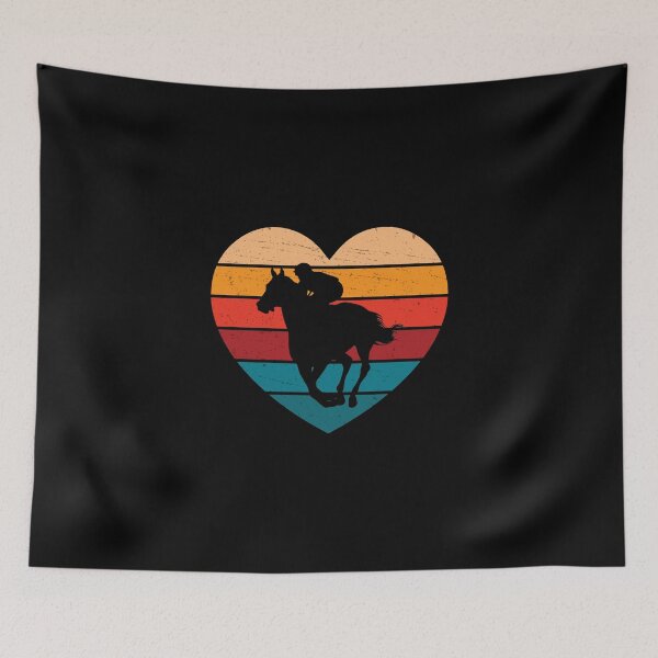 Artikelvorschau, Retro Herz Pferderennen für Derby Day Horseriding Horseman entworfen und verkauft von StrongShirts.