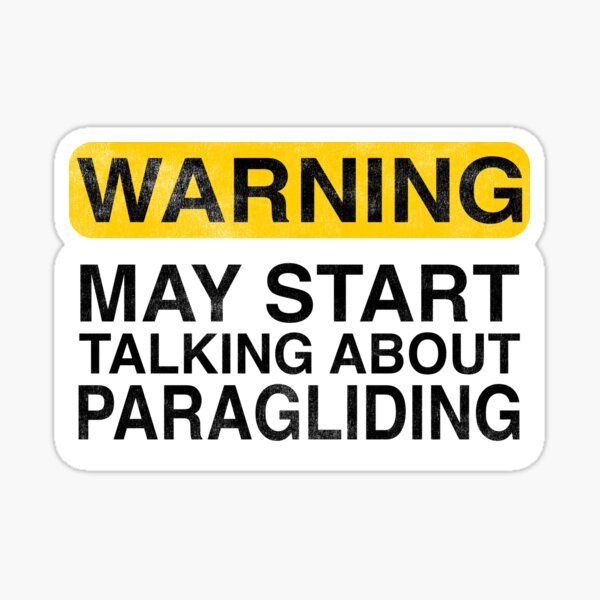 Avertissement peut commencer à parler de parapente Sticker