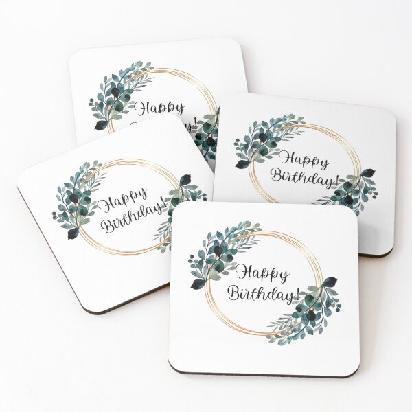 Item preview, Happy Birthday | Laurels with Gold Borders designed and sold by JustSeasons.