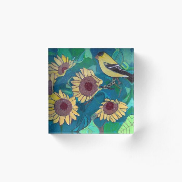 Five Gold Rings Acrylic Block