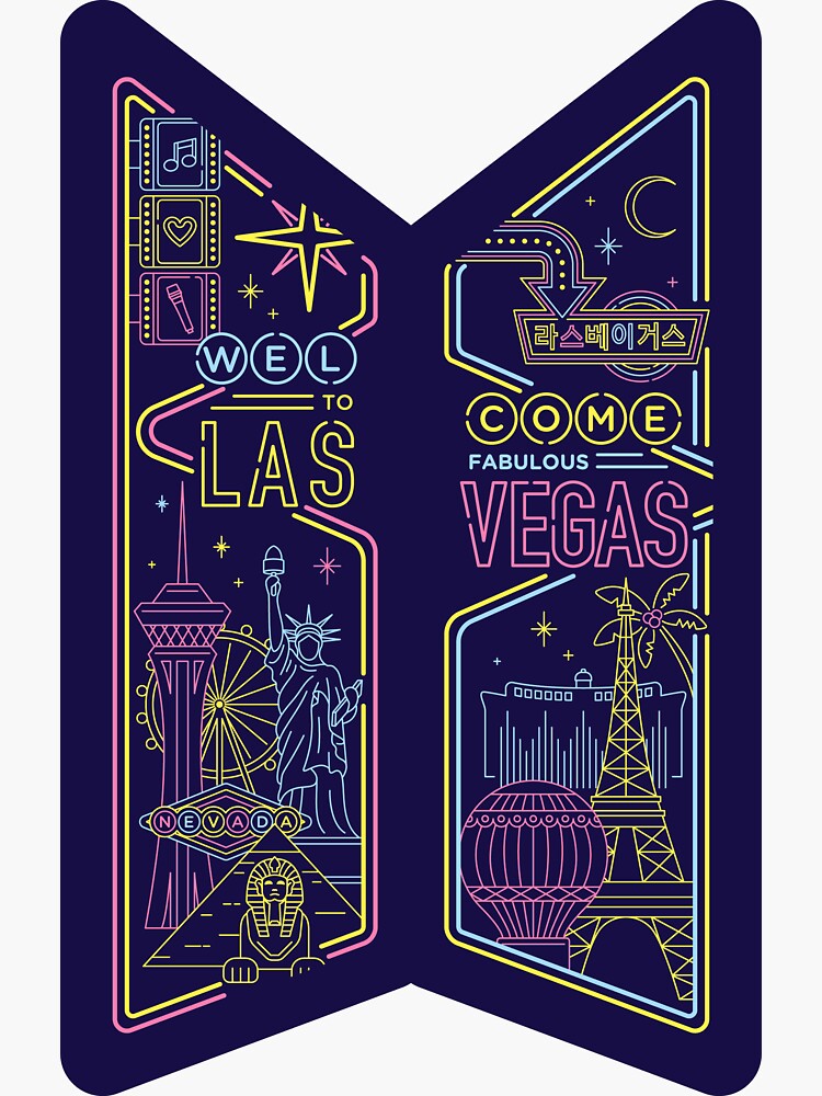 BTS Welcome to Las Vegas Neon Sign | Sticker