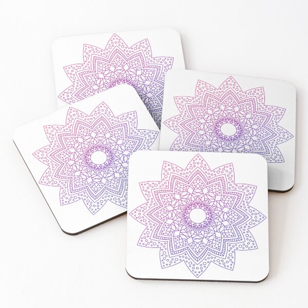 Item preview, Mandala Subtle Abstract Bi Pride Flag Pink Blue designed and sold by cashewdays.