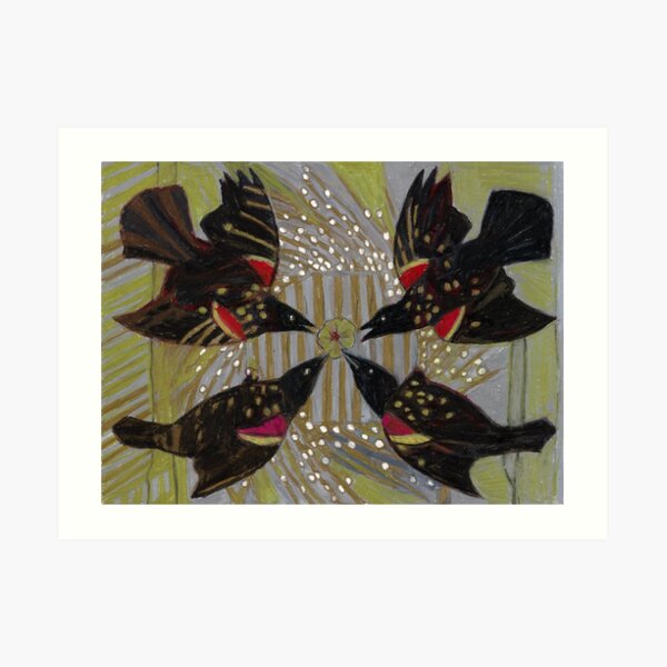 Four Calling Birds Art Print